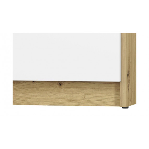 Skap Fin 60x191 cm - Hvit - Grå - Eik - 1 dør - 1 skuff