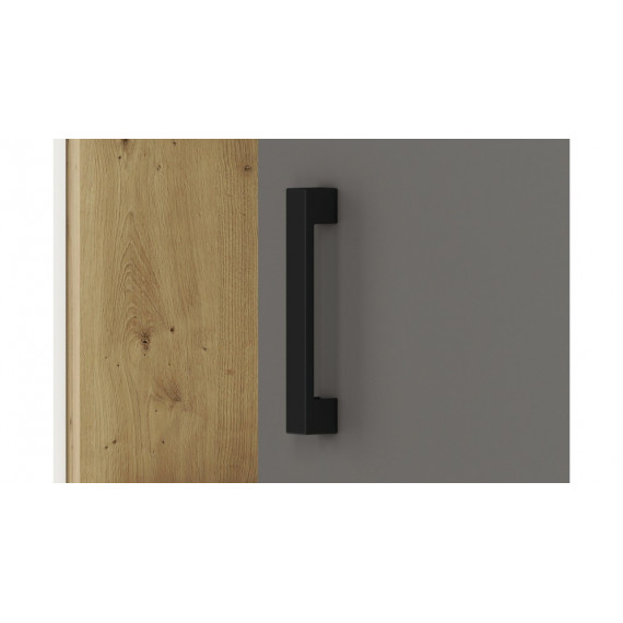 Skap Fin 92x139 cm - Hvit - Grå - Eik - 3 dører