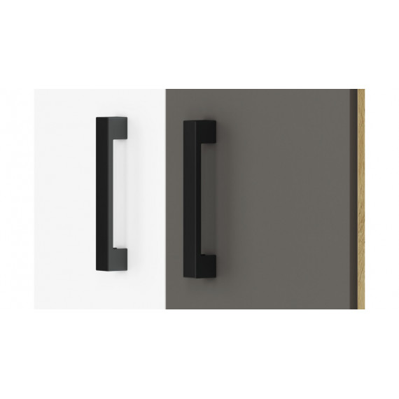 Hjørnegarderobe Fin 82x191 cm - Hvit - Grå - Eik - 2 dører