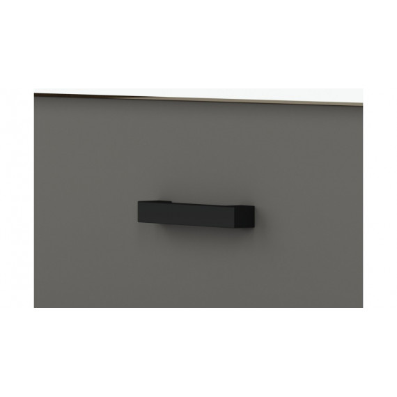 Seng Fin 200x90 cm - Hvit - Grå - Eik - 1 skuff