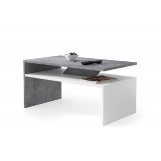 Sofabord Prima 90 cm - Betong - Hvit - med hylle