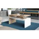 Sofabord Prima 90 cm - Sonoma eik - Hvit - med hylle
