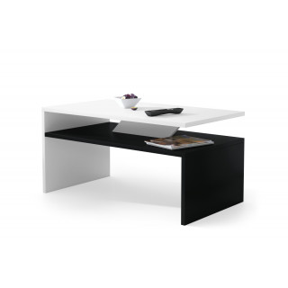 Sofabord Prima 90x50 cm - hvit matt - svart matt