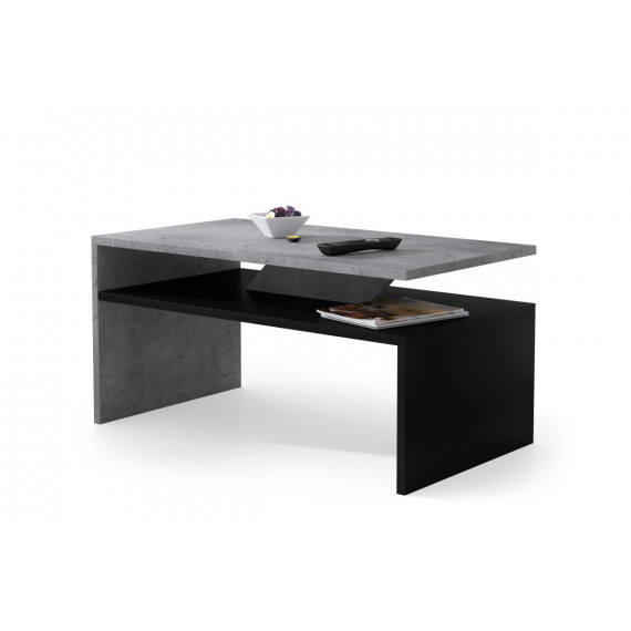 Sofabord Prima 90 cm - med hylle - betong - svart