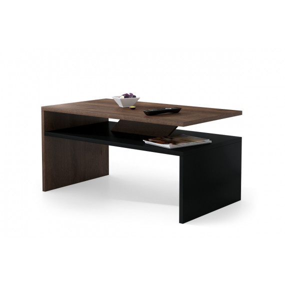 Sofabord Prima 90x50 cm - eik brun - svart matt
