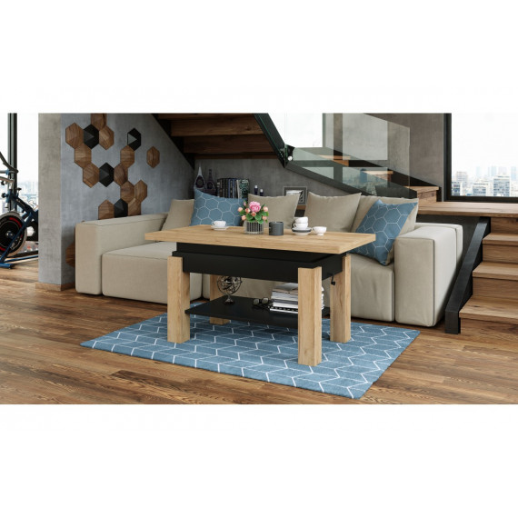 Sofabord Brawo 130 cm - oppbevaring - trelook - høyt