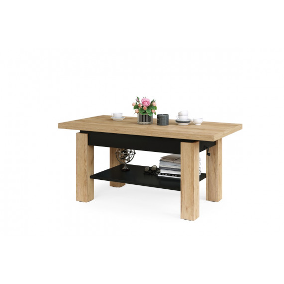 Sofabord Brawo 130 cm - oppbevaring - trelook - høyt