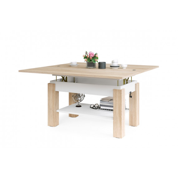 Sofabord Brawo 130 cm - sonoma eik - høyt - justerbart