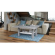 Sofabord Brawo 110x60 cm - betong - hvit matt - justerbart
