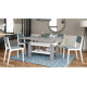 Sofabord Brawo 110x60 cm - betong - hvit matt - justerbart