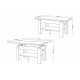 Sofabord Brawo 110x60 cm - betong - hvit matt - justerbart