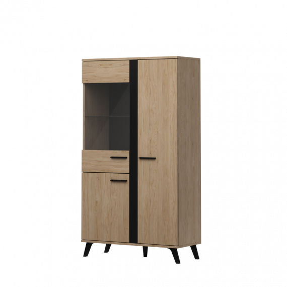 Vitrineskap Gaya 91x162 cm - med bein - Trelook
