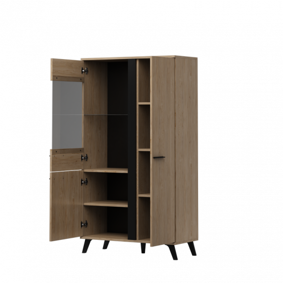 Vitrineskap Gaya 91x162 cm - med bein - Trelook