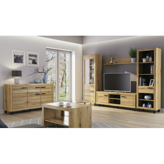 TV-benk Den 160x56 cm - Eikelook - 2 dører