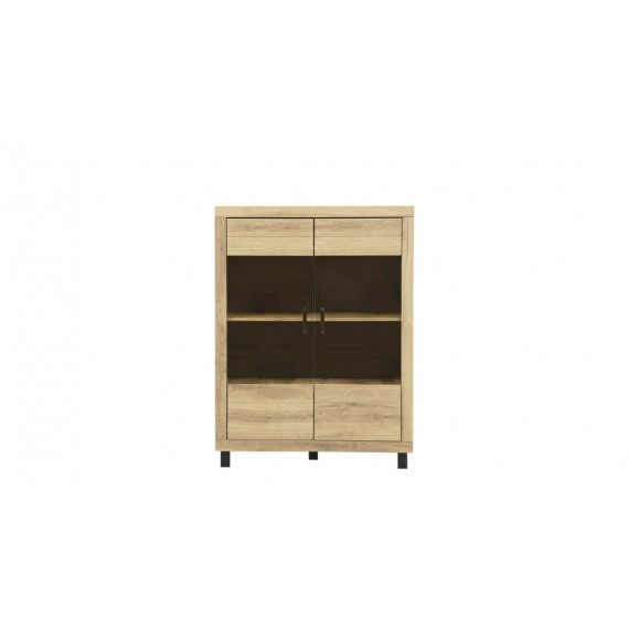 Vitrineskap Den 154x111 cm - Eikelook - 2 dører