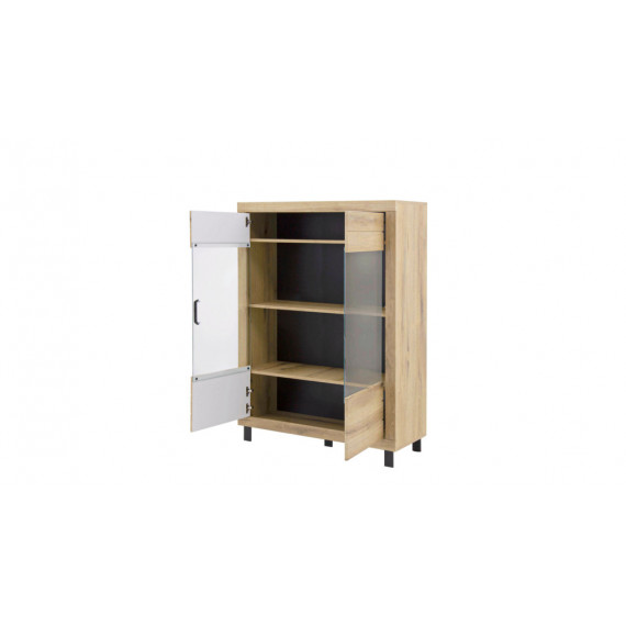 Vitrineskap Den 154x111 cm - Eikelook - 2 dører