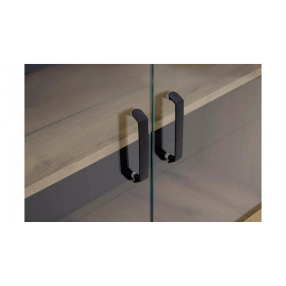 Vitrineskap Den 154x111 cm - Eikelook - 2 dører