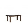 Spisebord Avona 160-207 cm - Mørk eik - Svart høyglans