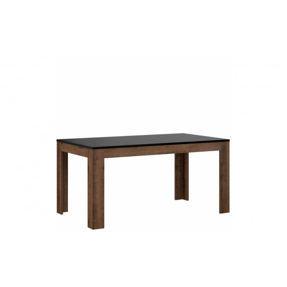 Spisebord Avona 160-207 cm - Mørk eik - Svart høyglans