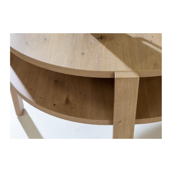 Stuebord Buena 75 cm - eik artisan - med hylle - rundt