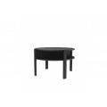 Stuebord Buena 75 cm - svart matt - med hylle - rundt