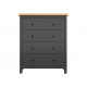 Kommode Hesen 101x120 cm - 4 skuffer - grafitt