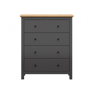 Kommode Hesen 101x120 cm - 4 skuffer - grafitt - eik artisan
