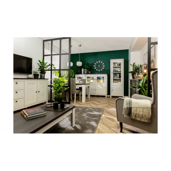 Tv-benk Hesen 137x59 cm - med hylle - 2 skuffer