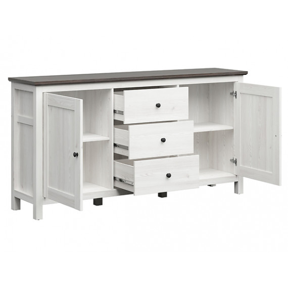 Skjenk Hesen 186x96 cm - 2 dører - 3 skuffer