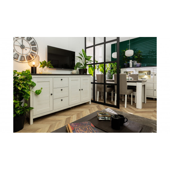 Skjenk Hesen 186x96 cm - 2 dører - 3 skuffer