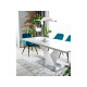 Spisebord Alara 160-220 cm - Hvit høyglans