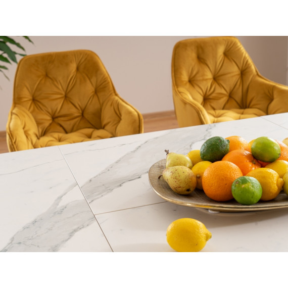 Spisebord Amari 160-220 cm - Marmorlook - Keramikk
