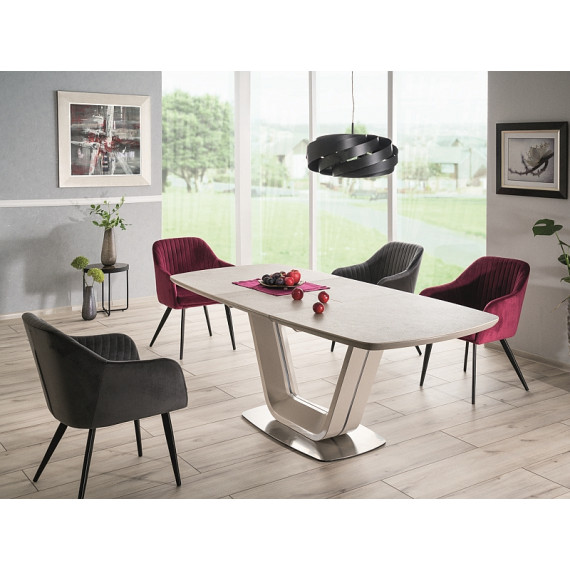 Spisebord Amari 160-220 cm - Grå - Keramikk