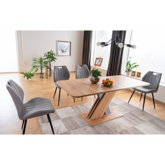 Spisebord Exelo 140-180 cm - Eikelook - Grå