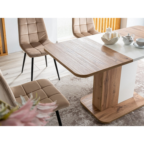 Spisebord Nexto 110-145 cm - Eikelook - Hvit