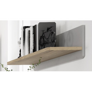 Hylle Surf 110x23 cm - grå matt - eik catania