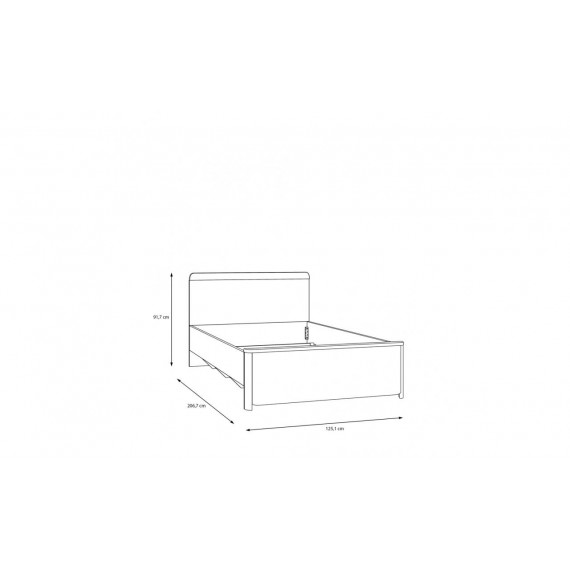 Seng Surf 120x200 cm - Grå matt - Eik catania