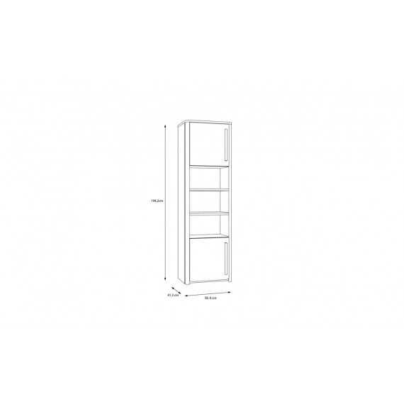 Skap Surf 59x194 cm - Grå matt - Eik catania - 2 dører
