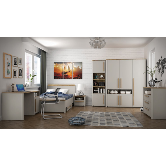 Skap Surf 59x194 cm - Grå matt - Eik catania - 2 dører