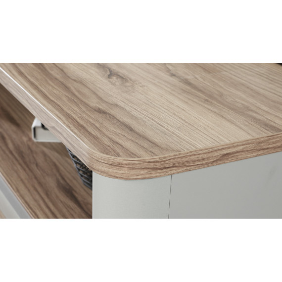 Skrivebord Surf 120x74 cm - Grå matt - Eik catania - 1 dør