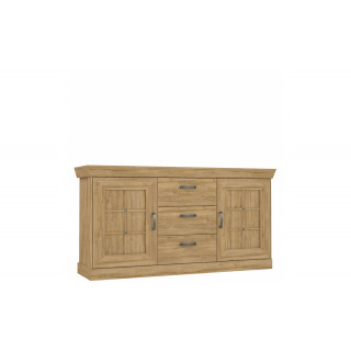 Skjenk Kalikst 174x91 cm - Eik waterford - 2 dører - 3 skuffer