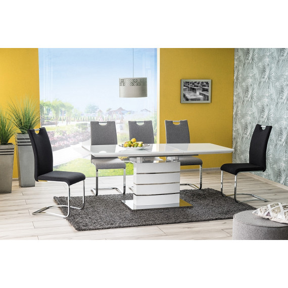 Spisebord Leono 140-180 cm - Hvit - Glass