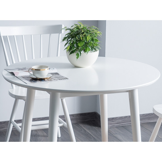 Spisebord Larsson 90 cm - Rundt - Hvit