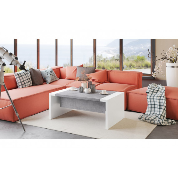 Sofabord Space 110-170 cm  - betong - hvit