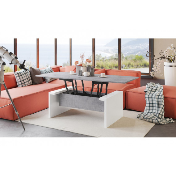 Sofabord Space 110-170 cm  - betong - hvit