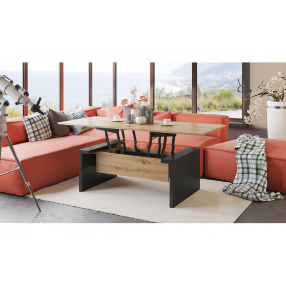 Sofabord Space 110-170 cm  - eik artisan - antrasitt