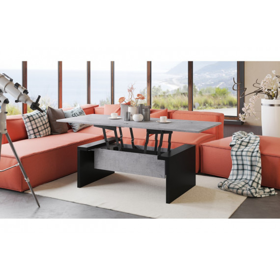 Sofabord Space 110-170 cm  - betong - svart matt
