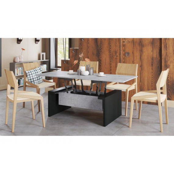 Sofabord Space 110-170 cm  - betong - svart matt