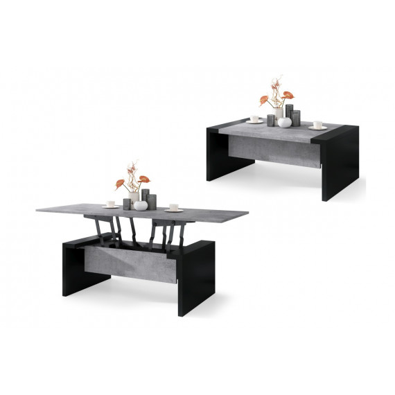 Sofabord Space 110-170 cm  - betong - svart matt