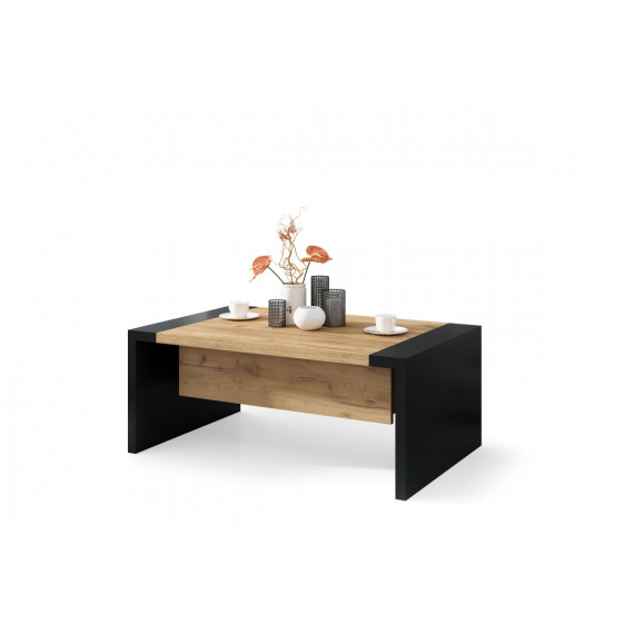 Sofabord Space 110-170 cm  - eik craft - svart matt